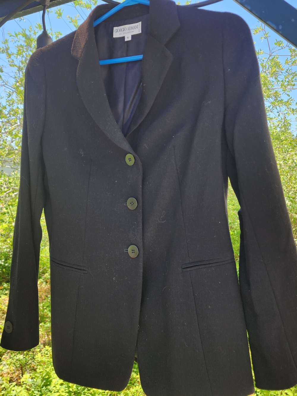 Giorgio Armani Black Women's Tailored Blazer with Notch Lapel